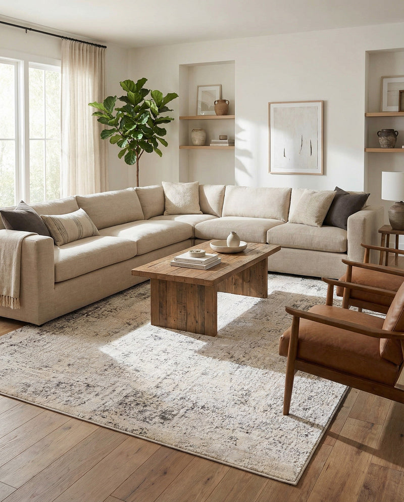 Aegean Elegance Collection Area Rug -  Paros Rectangle Gray  lifestyle 9