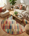 Coastal Terrace Collection Area Rug -  Harbor Round Multi  lifestyle 58