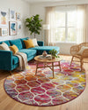 Trellis Mosaic Collection Area Rug -  Pergolatown (Multi) Oval Multi  lifestyle 46