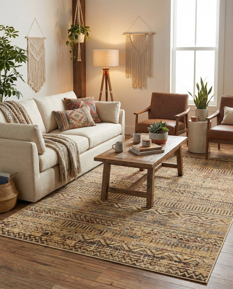 Neptune Elegance Collection Area Rug -  Nereid Rectangle Beige  lifestyle 73