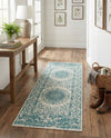 Patio Heritage Collection Area Rug -  Lafayette (Aqua) Runner Aqua  lifestyle 61