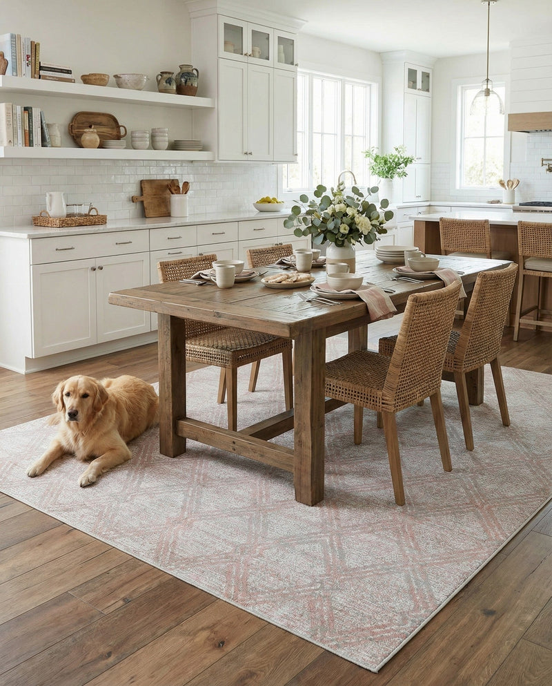 Aegean Elegance Washables Collection Area Rug -  Tinos Rectangle Rose Pink  lifestyle 29