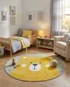 Wonder Tykes Collection Area Rug -  Whirlwind Round Yellow  lifestyle 15