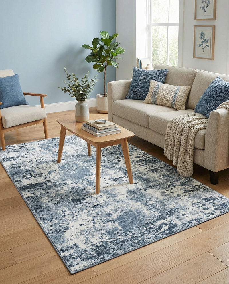 Luminara Sands Collection Area Rug - Elysium (Vintage Blue) Rectangle Vintage Blue  lifestyle 18