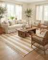 Tassel Trail Collection Area Rug - Pathway (Beige) Rectangle Beige  lifestyle 23