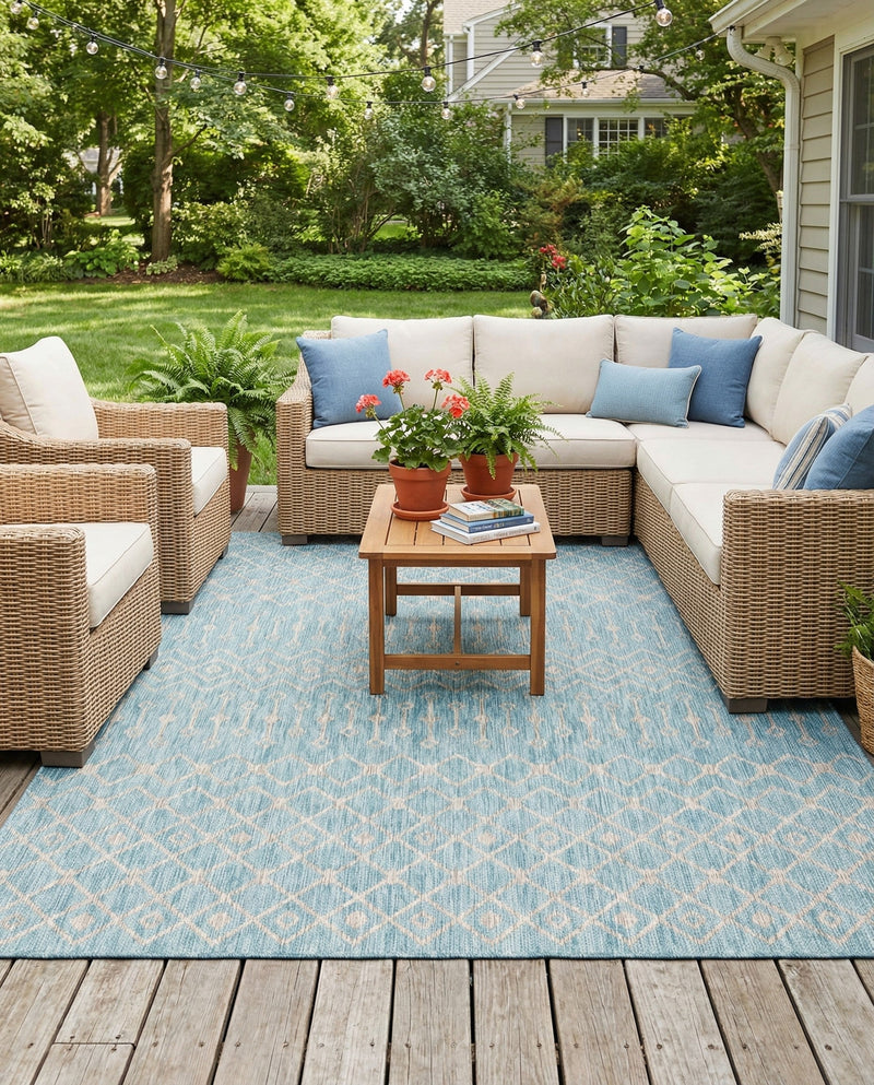 Savannah Pergola Collection Area Rug -  Pergola (Aqua) Rectangle Aqua  lifestyle 16