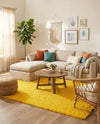 Plush Oasis Collection Area Rug - Serenity (Tuscan Sun Yellow) Rectangle Tuscan Sun Yellow  lifestyle 6