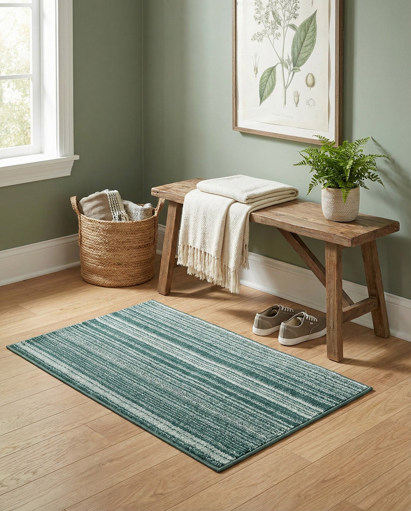 Jewel Oasis Collection Area Rug - Sapphire (Green) Rectangle Green  lifestyle 13