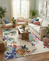 Meadow Breeze Collection Area Rug - Wildflower Rectangle Ivory  lifestyle 42