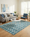 Garden Maze Retreat Collection Area Rug - Hedgegrove Rectangle Blue  lifestyle 18