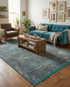 Caribbean Breeze Collection Area Rug -  Martinique Rectangle Turquoise  lifestyle 22