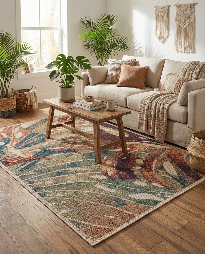 Coastal Terrace Collection Area Rug -  Wavecrest Rectangle Multi  lifestyle 36