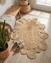 Woven Seaside Jute Collection Area Rug - Sienna Oval Natural  lifestyle 38