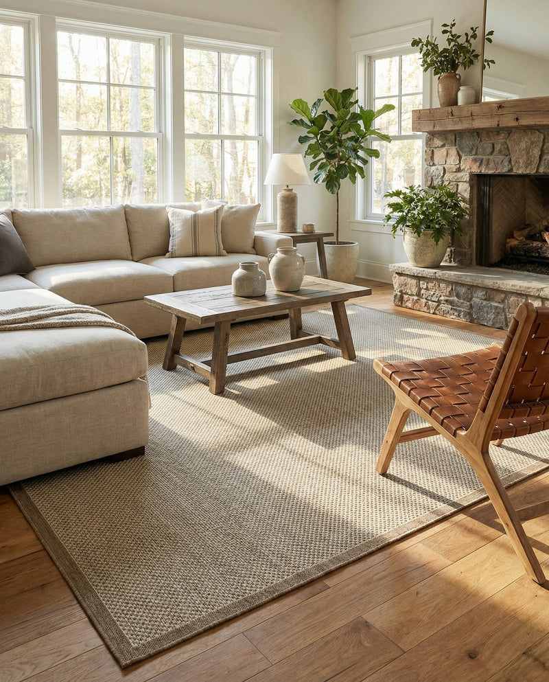 Terrace Fringe Collection Area Rug - Patio Rectangle Beige  lifestyle 10