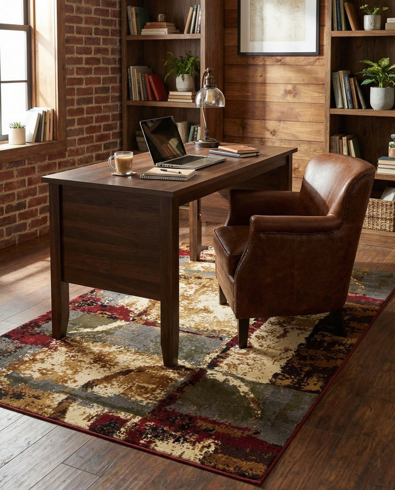 Bistro Lounge Collection Area Rug -  FlatWhite Rectangle Multi  lifestyle 5