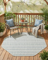 Seaside Stripes Collection Area Rug -  Boardwalk (Teal) Octagon Teal  lifestyle 36