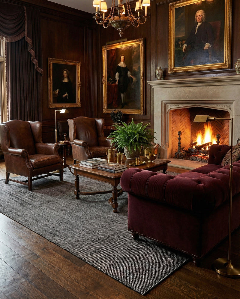 Berkshire Estate Collection Area Rug - Windsor (Blackberry) Rectangle Blackberry  lifestyle 17