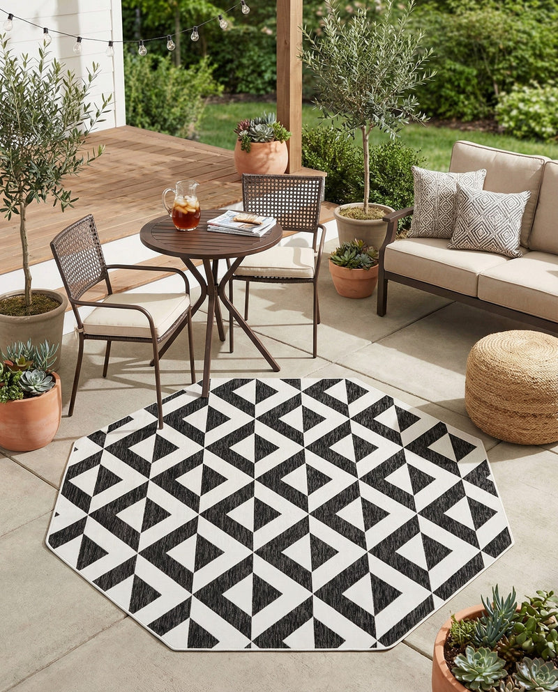 Urban Oasis Rugs Collection Area Rug -  Highrise (Charcoal Gray) Octagon Charcoal Gray  lifestyle 50