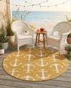 Seaside Haven Rugs Collection Area Rug - Sapphire (Yellow) Round Yellow  lifestyle 37