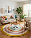 Shepherd's Glen Wool Collection Area Rug - Eldon Round Multi  lifestyle 21