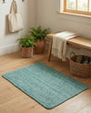 Woven Seaside Jute Collection Area Rug - Savannah (Turquoise) Rectangle Turquoise  lifestyle 27
