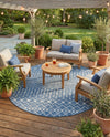 Savannah Pergola Collection Area Rug -  Pergola (Blue) Round Blue  lifestyle 53