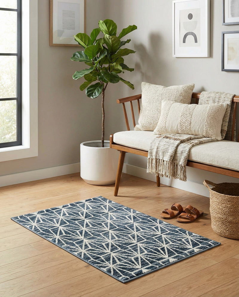 Metro Heights Collection Area Rug -  Hudson Rectangle Navy Blue  lifestyle 33
