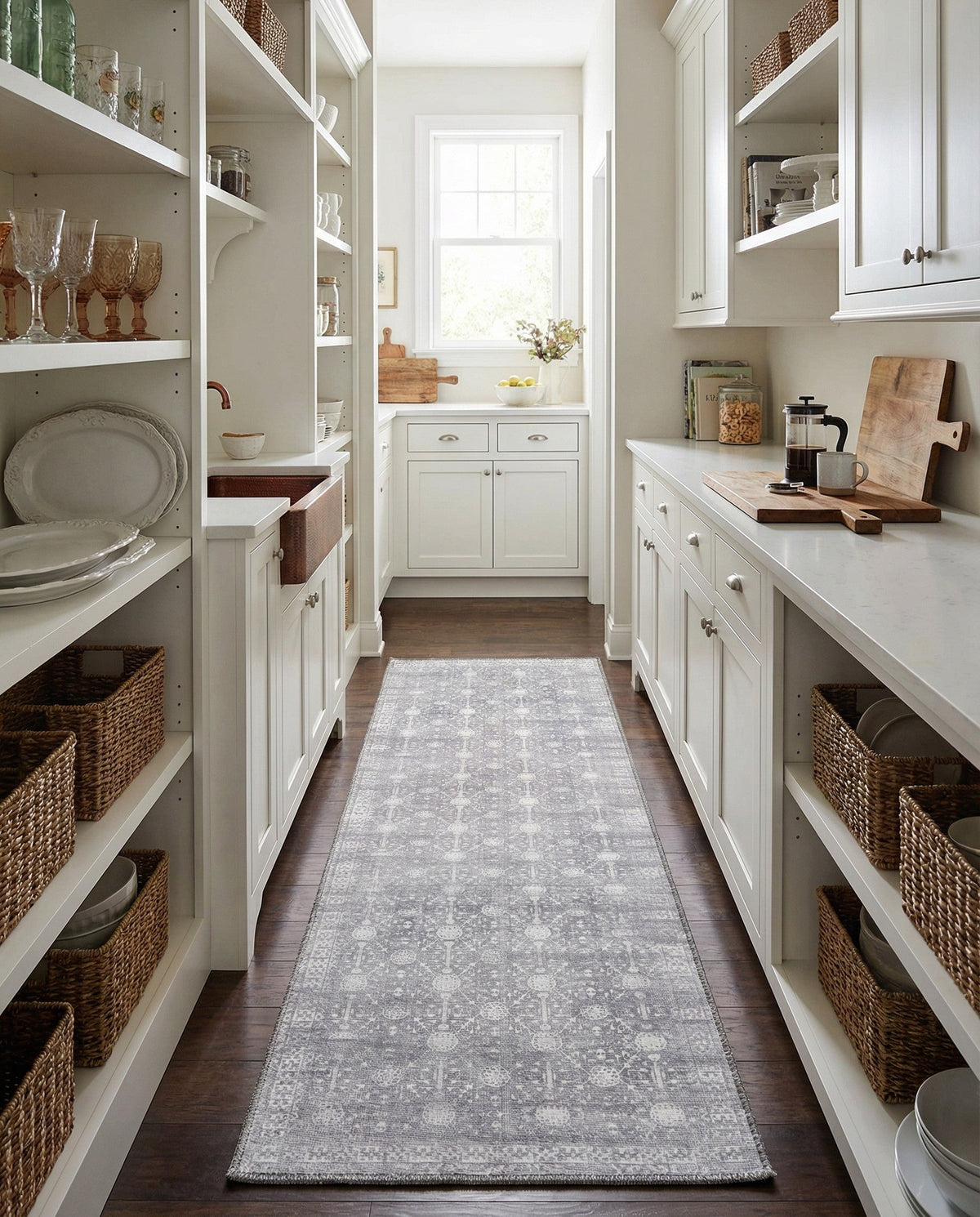 Heritage Elegance Collection Area Rug -  Chatsworth Runner Gray  lifestyle 97