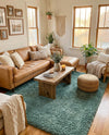 Eternal Plush Oasis Collection Area Rug -  Tranquility (Forest Green) Rectangle Forest Green  lifestyle 6