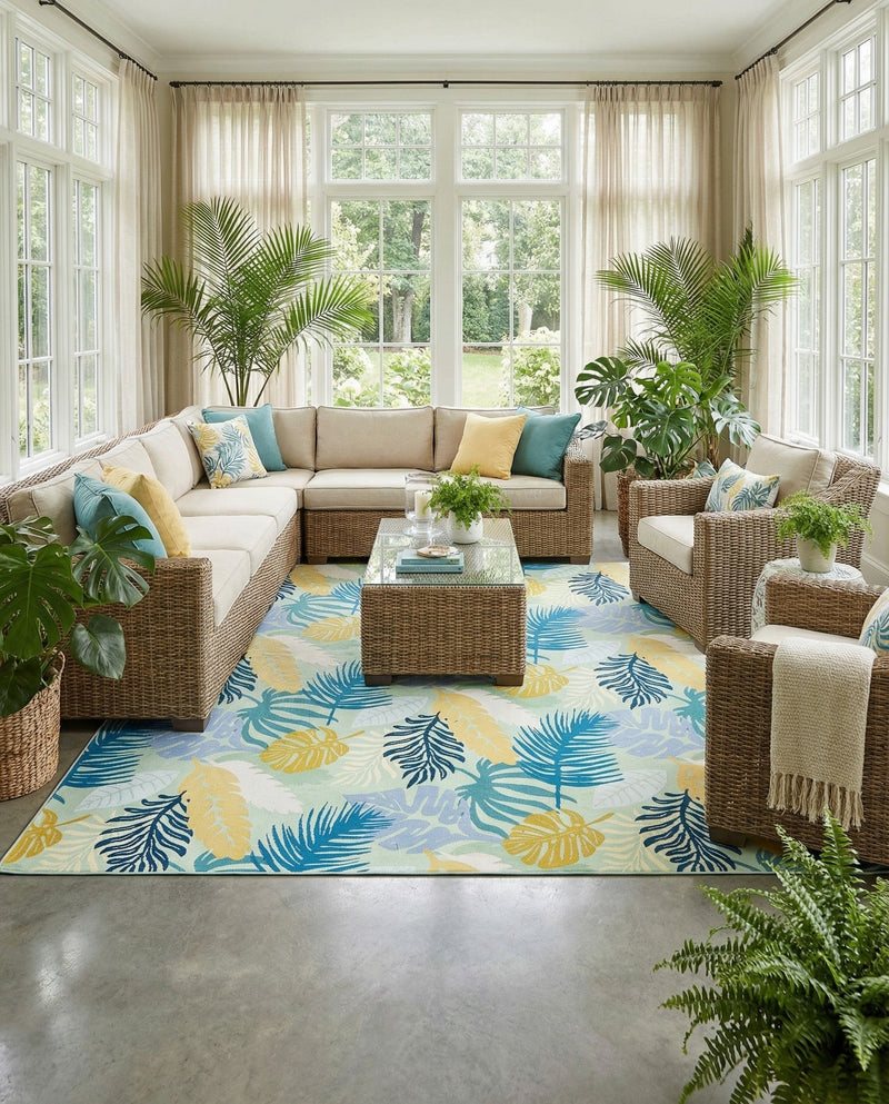 Seaside Blooms Collection Area Rug -  Sunkiss Rectangle Multi  lifestyle 12