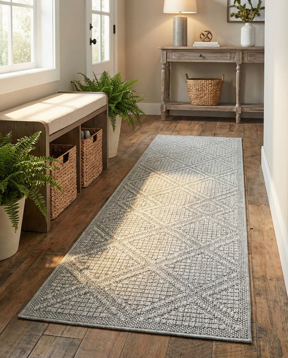 Savannah Pergola Collection Area Rug -  Eden Runner Light Gray  lifestyle 147