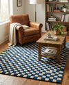 Shepherd's Glen Wool Collection Area Rug - Reykjavik Rectangle Blue and White  lifestyle 22