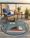 Seaside Haven Rugs Collection Area Rug -  Anchorage Round Blue  lifestyle 62