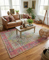 Savannah Threads Collection Area Rug - Charleston Rectangle Ivory Pink  lifestyle 31