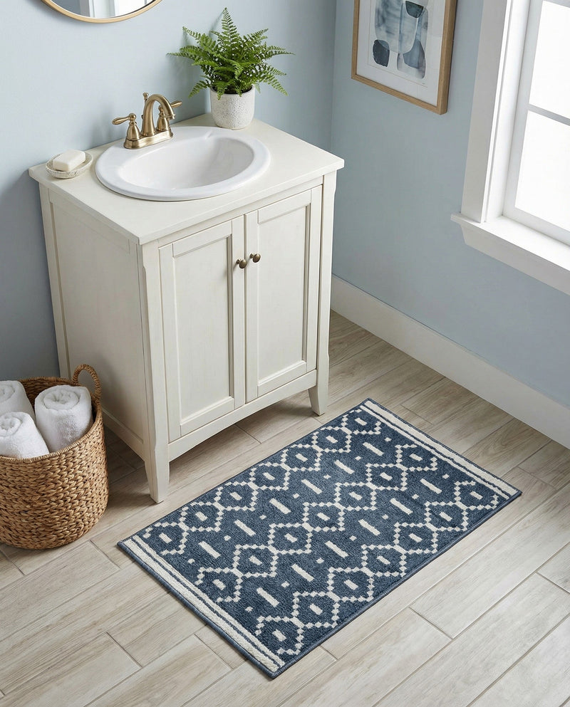 Copenhagen Edge Collection Area Rug -  Tivoli Rectangle Blue  lifestyle 47