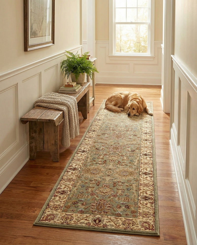 Jaipur Elegance Collection Area Rug -  City Runner Light Green  lifestyle 32