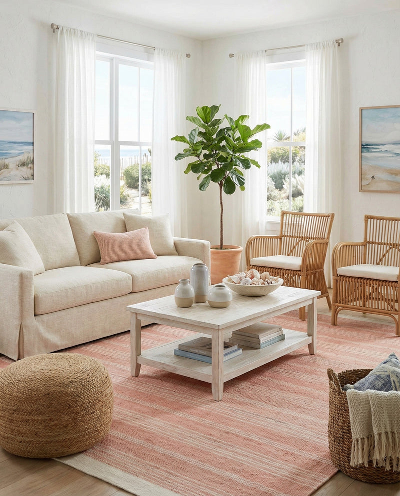 Marina Collection Area Rug - Marina Rectangle Blush Pink  lifestyle 27