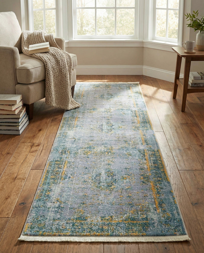 Caribbean Breeze Collection Area Rug -  Calypso Runner Gray  lifestyle 24