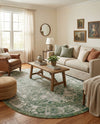 Savannah Soiree Collection Area Rug -  Everglade (Green) Oval Green  lifestyle 29