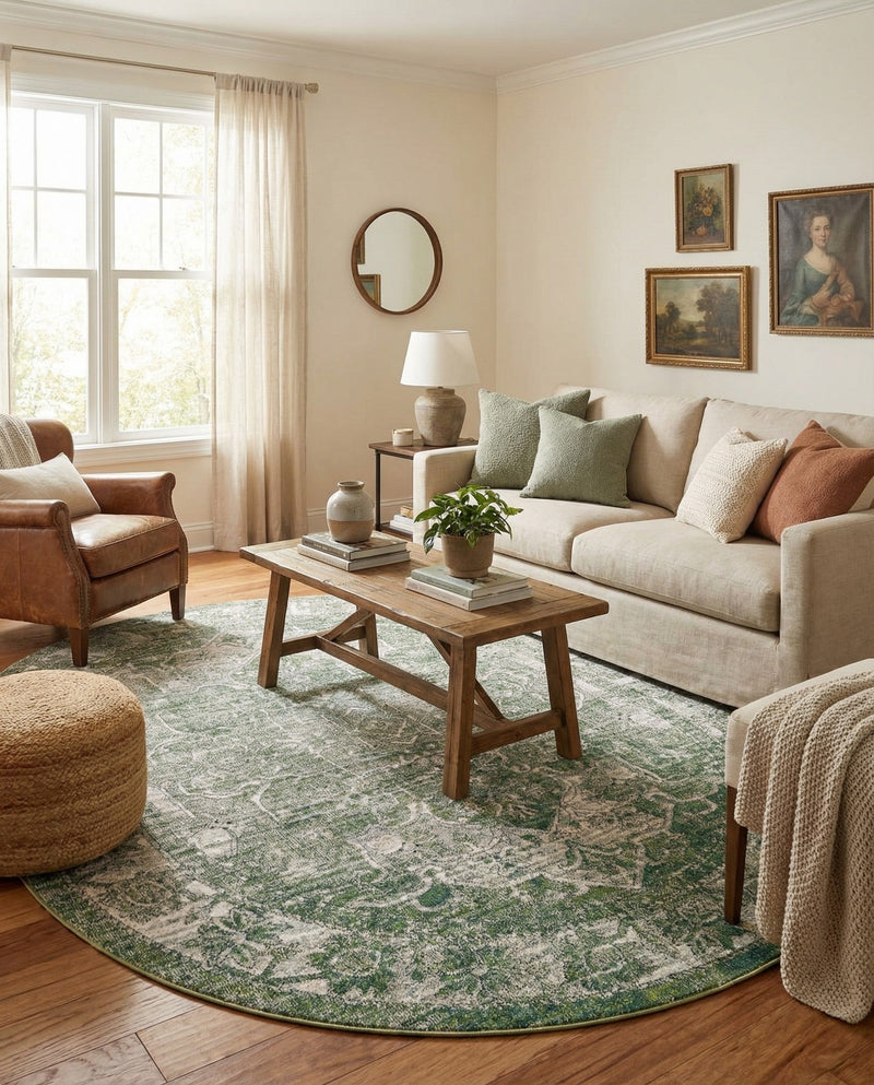 Savannah Soiree Collection Area Rug -  Everglade (Green) Oval Green  lifestyle 29