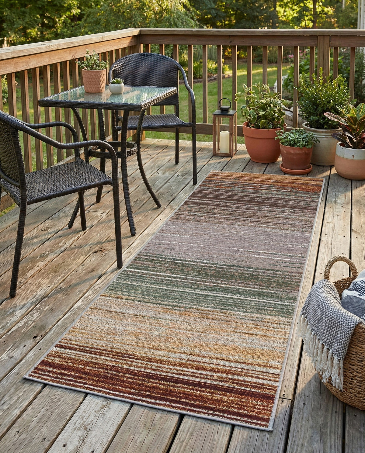 Urban Terrace Collection Area Rug -  Corsica Runner Multi  lifestyle 67