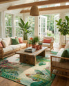 Seaside Blooms Collection Area Rug -  Fern Rectangle Multi  lifestyle 13