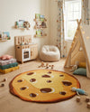 Whimsy Wonders Wool Collection Area Rug -  Lagoon Round Light Brown  lifestyle 15
