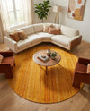 Jewel Oasis Collection Area Rug - Sapphire (Yellow) Round Yellow  lifestyle 62