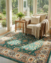Casablanca Tapestry Collection Area Rug -  Marrakech (Emerald Green) Square Emerald Green  lifestyle 30