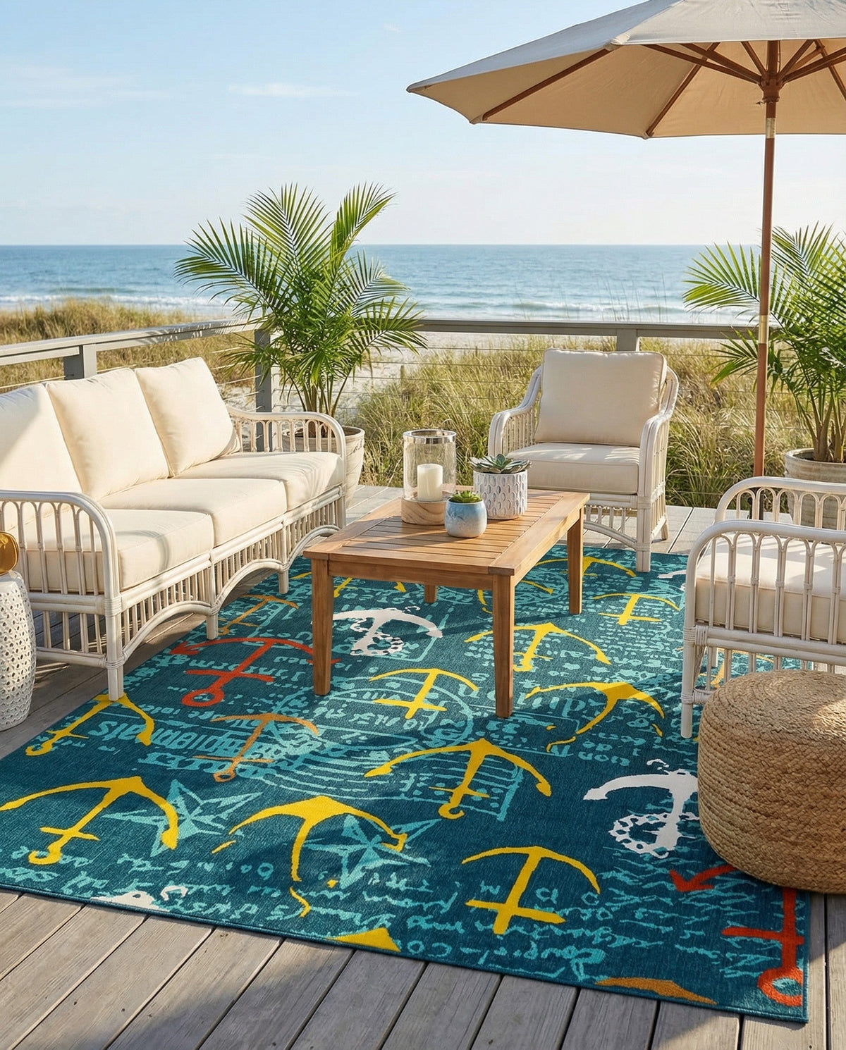 Seaside Haven Rugs Collection Area Rug -  Lighthouse Rectangle Navy Blue  lifestyle 17