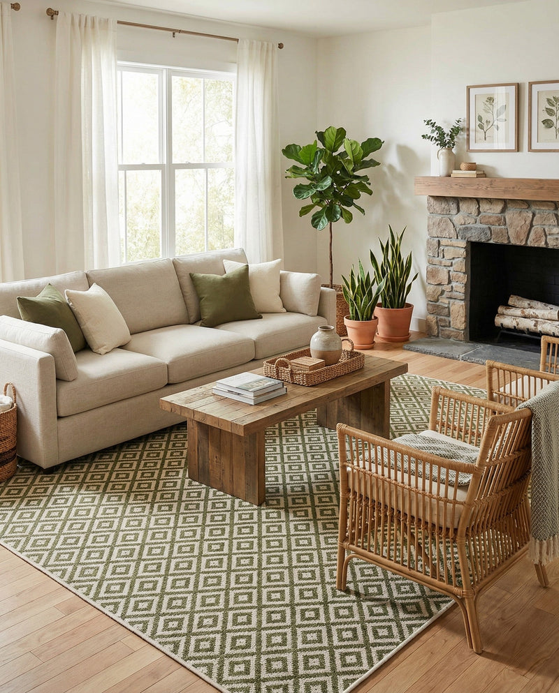 Urban Oasis Rugs Collection Area Rug -  Rooftop (Green) Rectangle Green  lifestyle 10