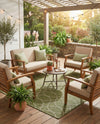 Savannah Pergola Collection Area Rug -  Pavilion (Green) Square Green  lifestyle 45