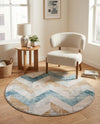 Dresden Elegance Collection Area Rug -  Bautzen Round Blue  lifestyle 45