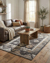 Desert Modern Eco Rug Series Collection Area Rug -  Mojave Rectangle Charcoal Gray  lifestyle 10